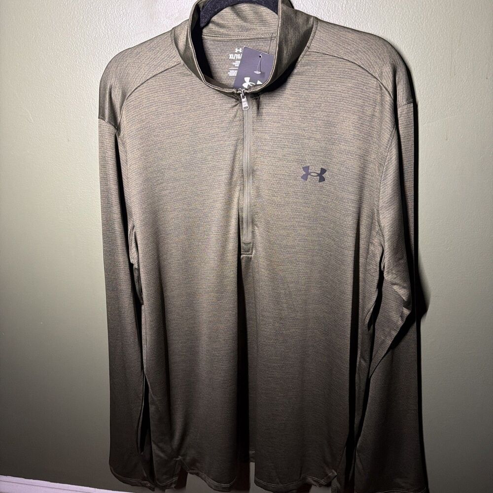 Under Armour Tech Vent 1/2 Zip Pullover Mens XL Green Loose Fit Training Top NWT